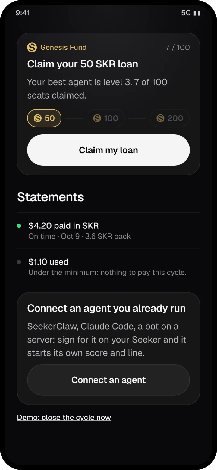 The Genesis Fund: a 50 SKR loan at level 3